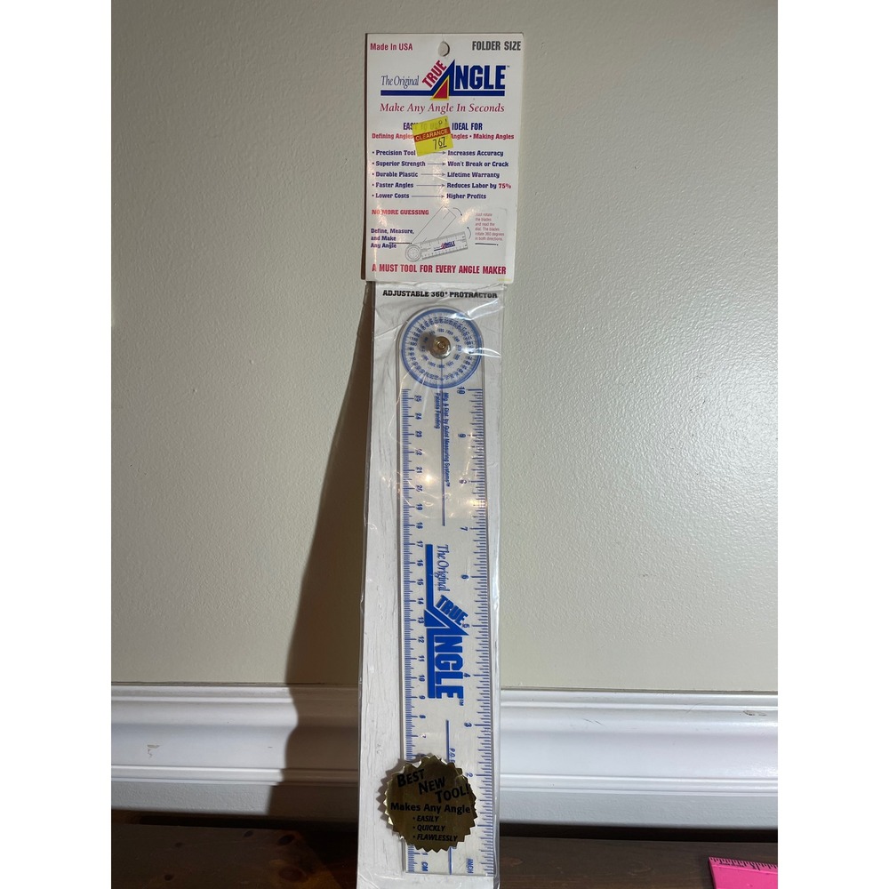 True Angle Adjustable 360 Degree Protractor 18in Ruler Quint Measuring Systems
